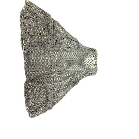 "NEON BUDDHA" Sleeveless Tunic Top Fishnet Gauze Beachy Ruched Across Front SZ M - Picture 5 of 10